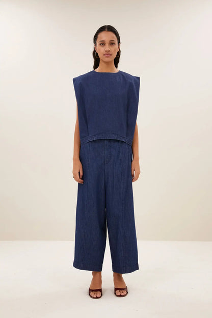 Ginza Denim Top - Dark Denim