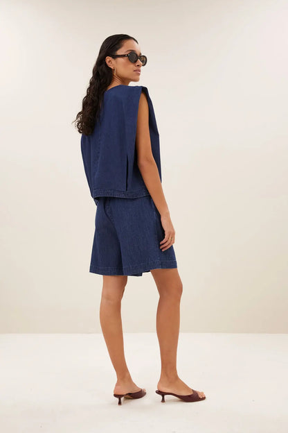 Ginza Denim Top - Dark Denim
