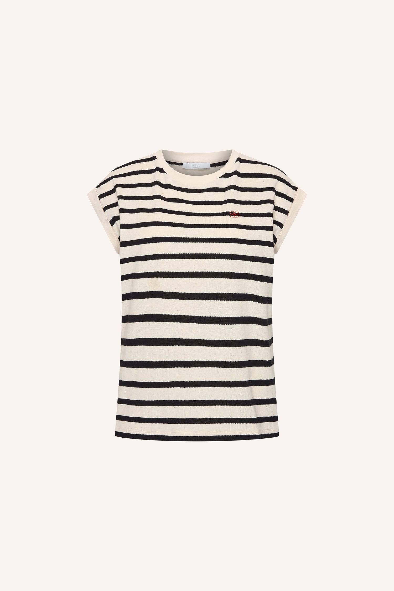 Tobi Stripe Logo Top - Grain black stripe
