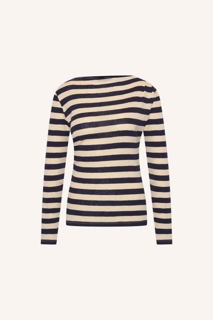 Leya Big Stripe Top - Night Sky