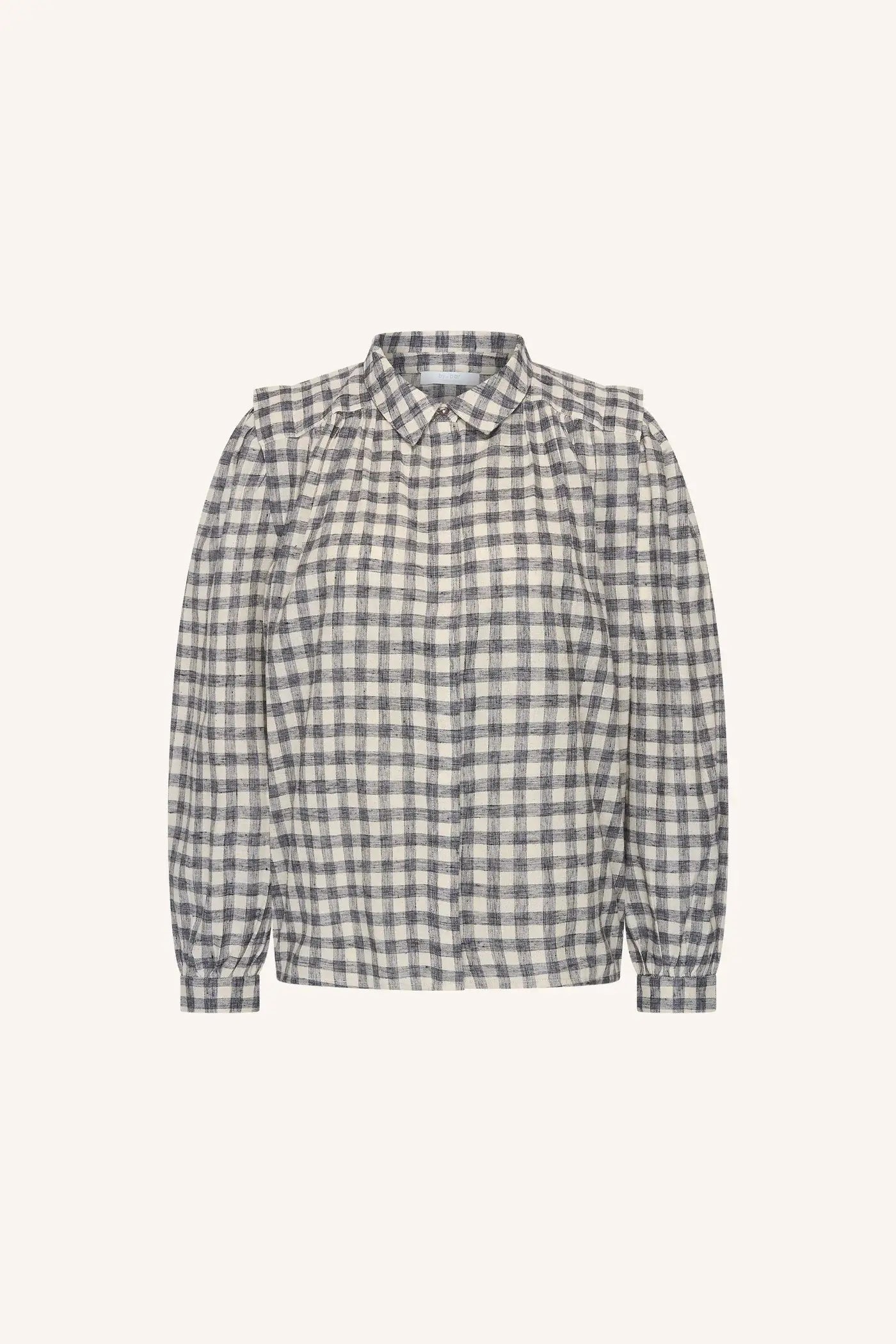 Maia Check Blouse - Ash Grey Check