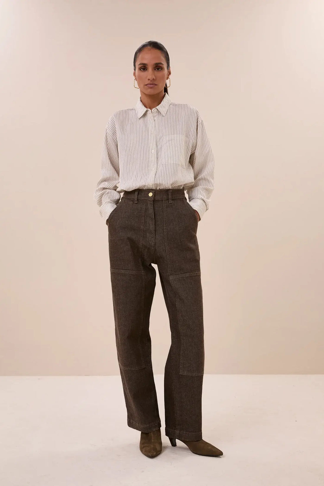 Iise Thin Stripe Bluse – Jet Black Stripe