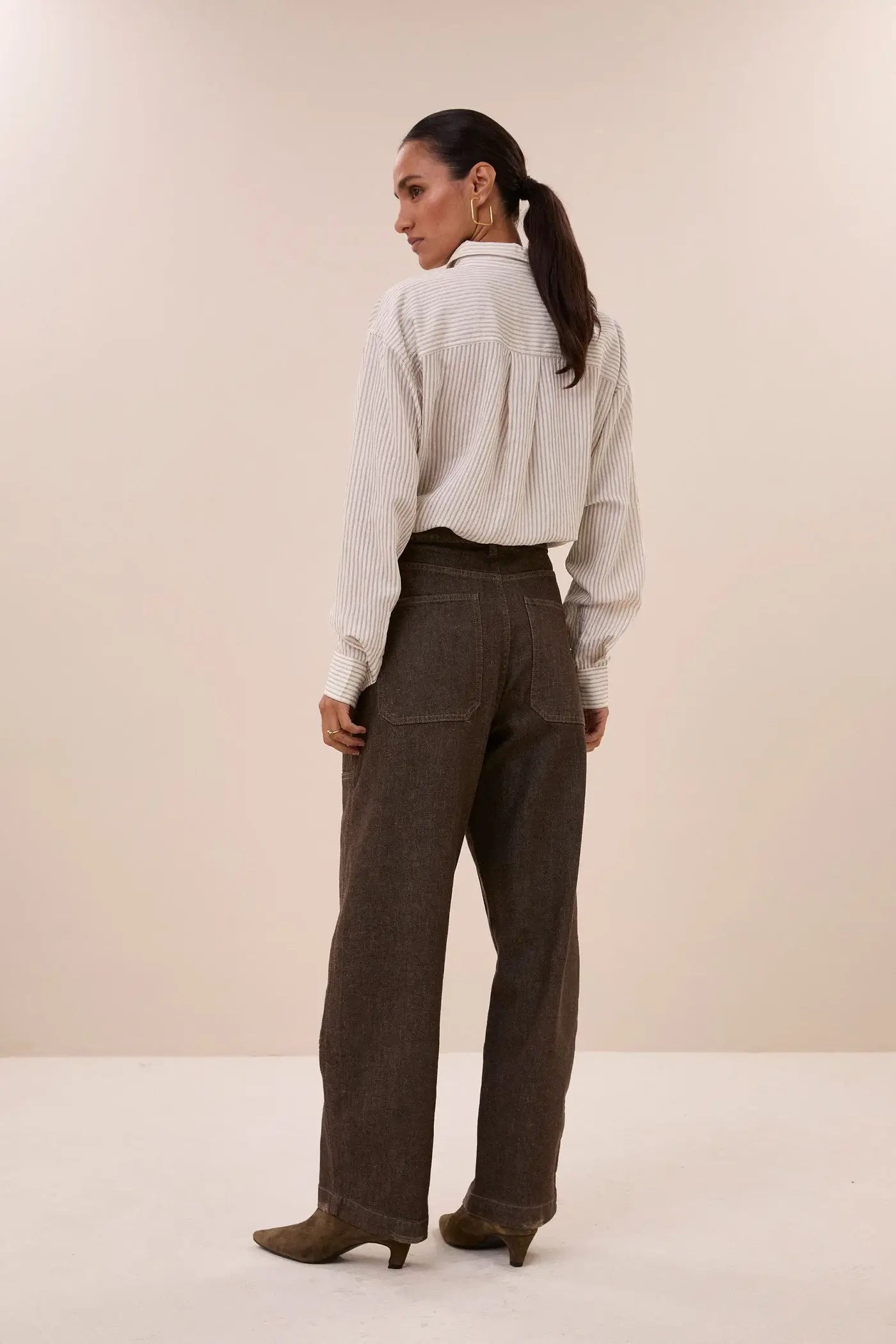 Iise Thin Stripe Bluse – Jet Black Stripe