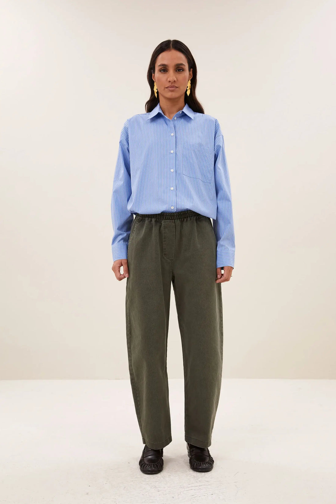Iise Cloud Blouse - Cloud Blue Stripe