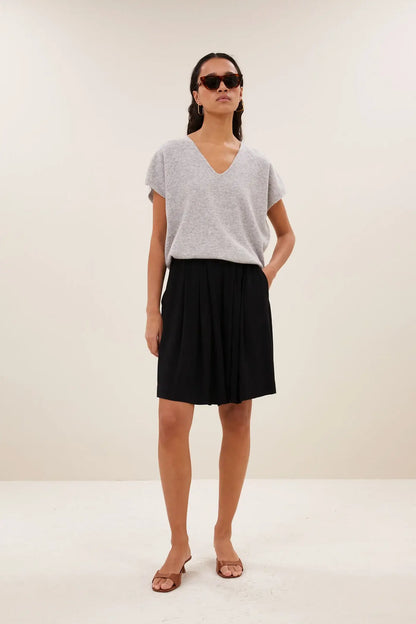 Sil V-Neck Pullover - Grey Melee
