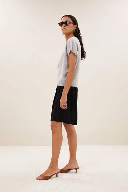 Sil V-Neck Pullover - Grey Melee