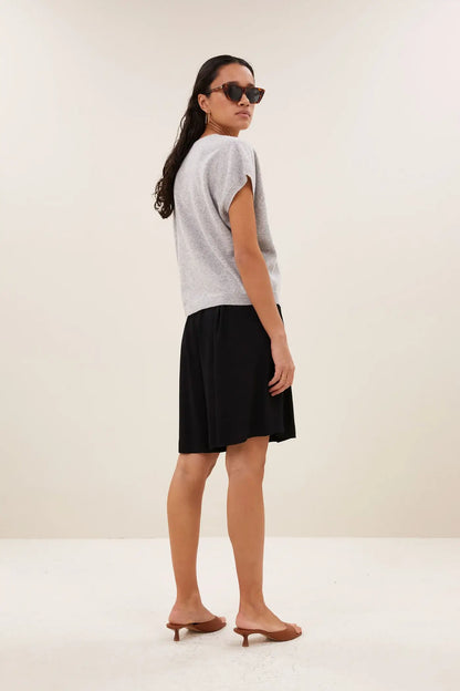 Sil V-Neck Pullover - Grey Melee