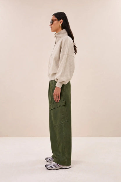 Matcha Heavy Twill Pants - Dark Olive