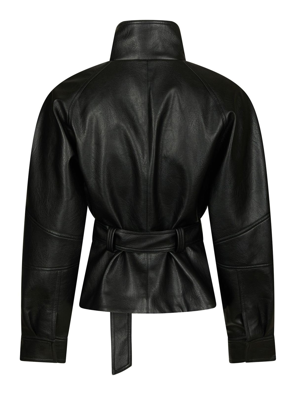 Jaclyn Faux Leather Jacket - Black