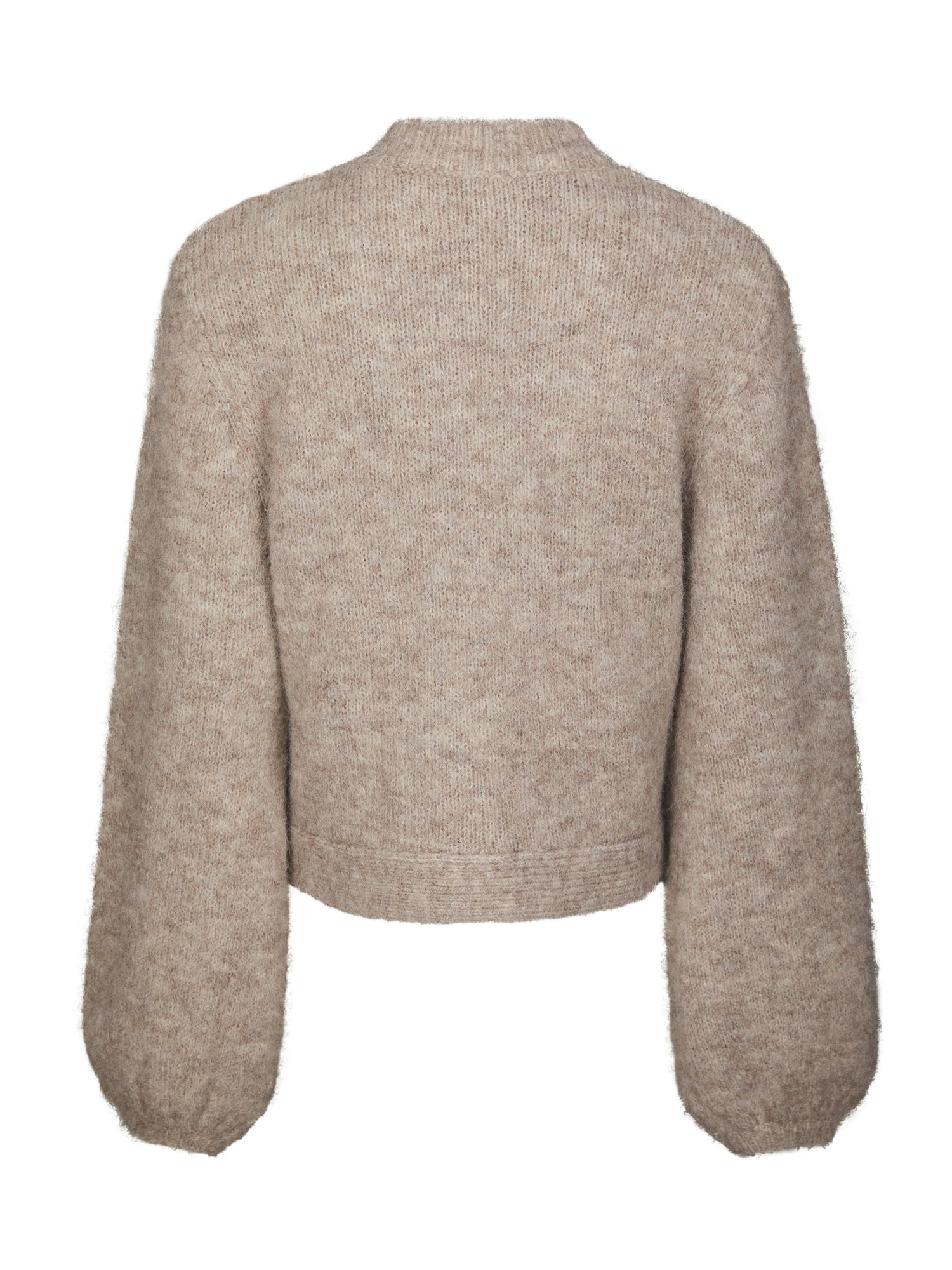 Gio Fluffy Knit Cardigan - Beige Melange