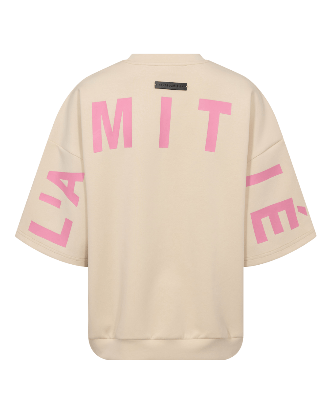 Maxi Split SS Logo Sweat - Pearl/Pink