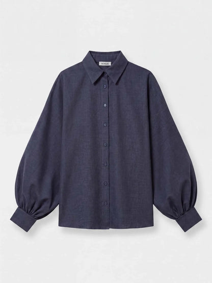 Blouse Antonia Slim Flannel - Anthrazit