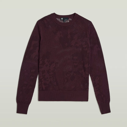 Pointelle knit wmn - Maroon
