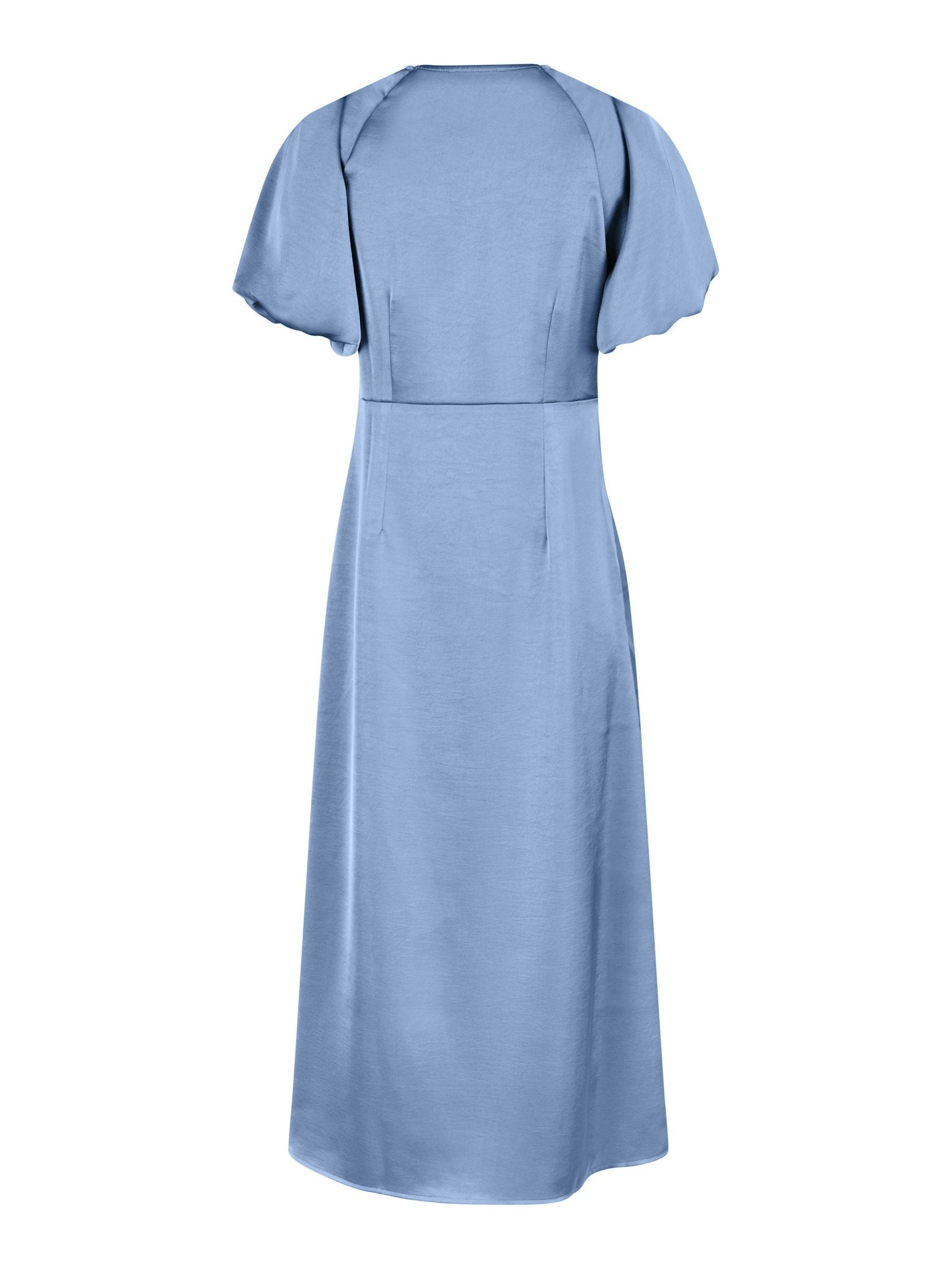 Illana Heavy Sateen Dress - Smoke Blue