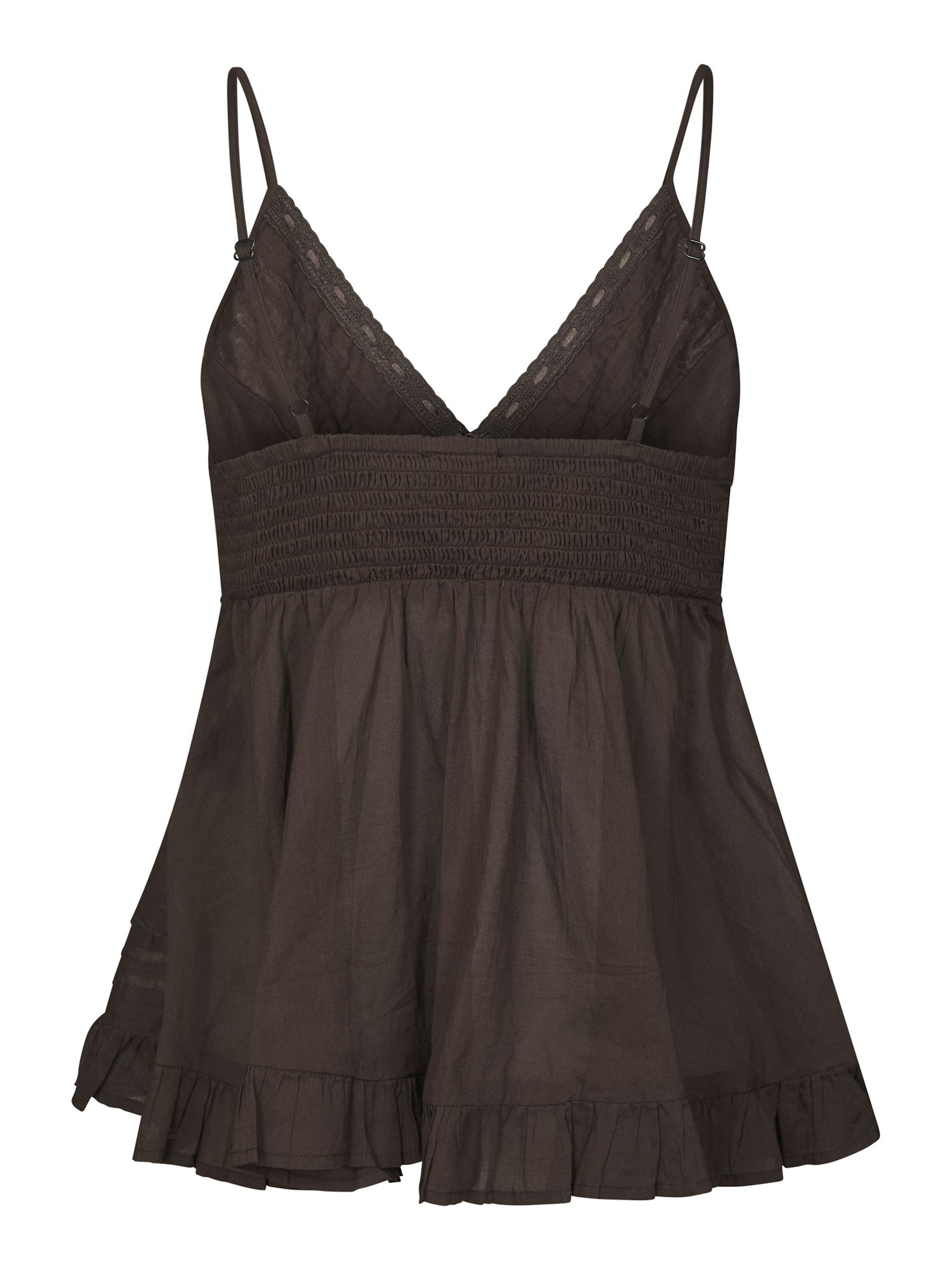 Elvena S Voile Top - Dark Brown