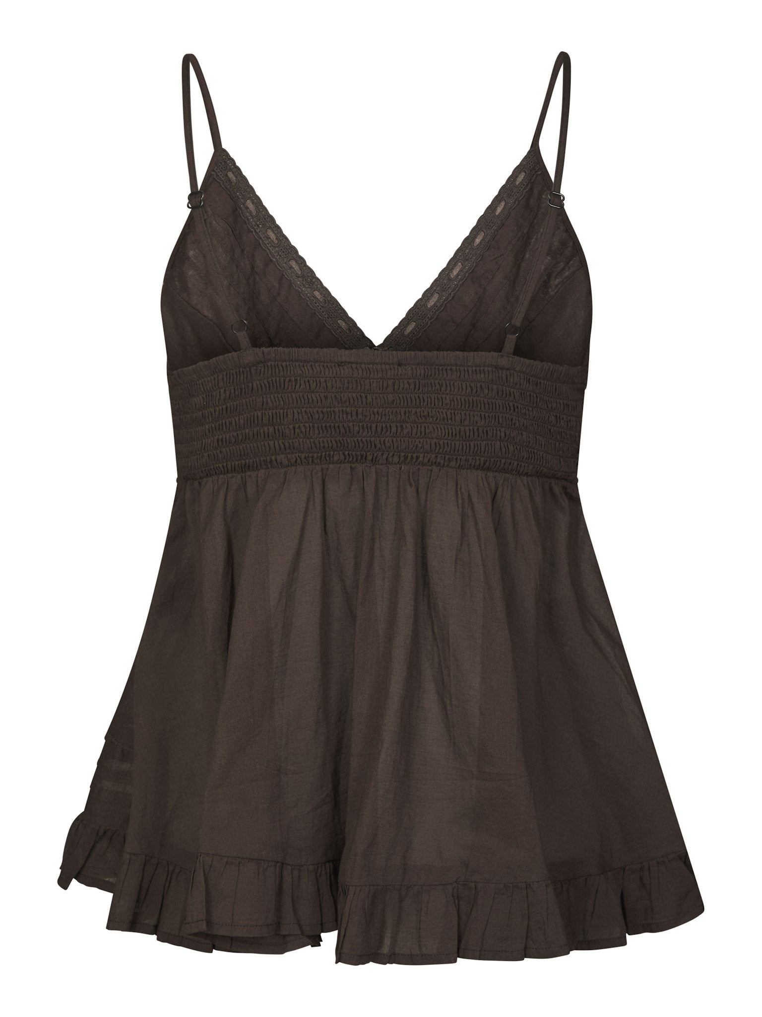 Elvena S Voile Top - Dark Brown