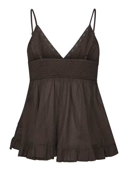 Elvena S Voile Top - Dark Brown