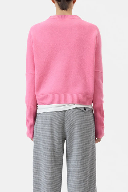 Crew Neck Cropped - Flamingo Pink