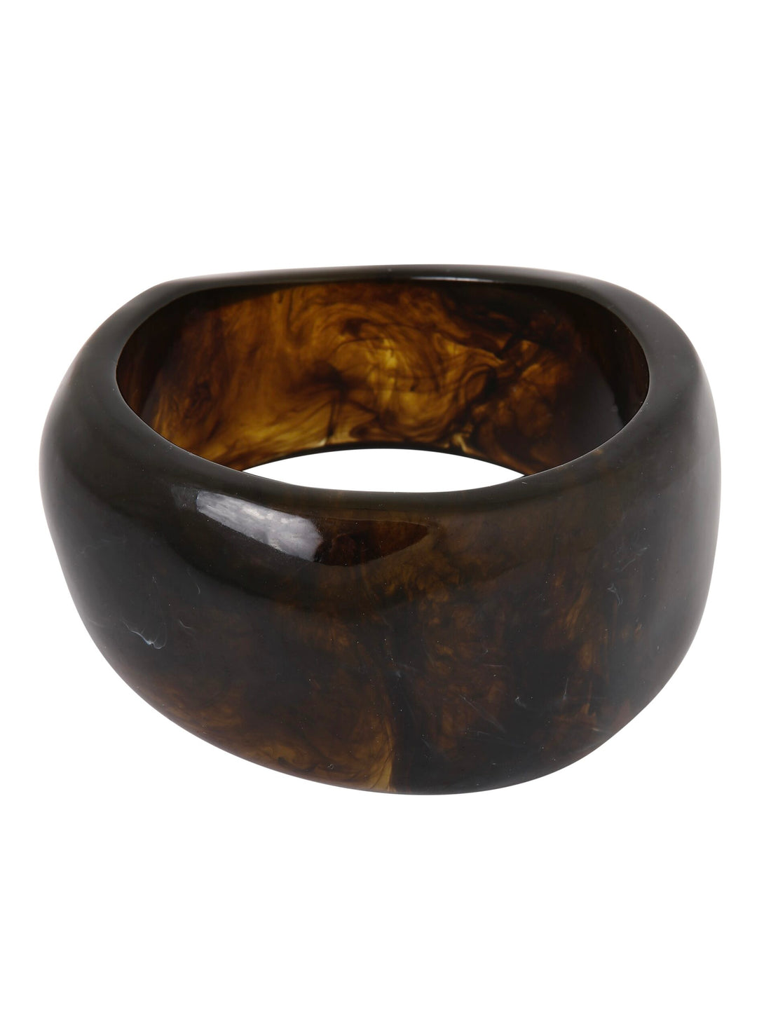 Organische bangle - bruin-zwart