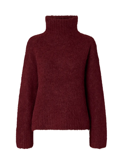 SLFGabriella LS Knit High Neck - Tawny Port