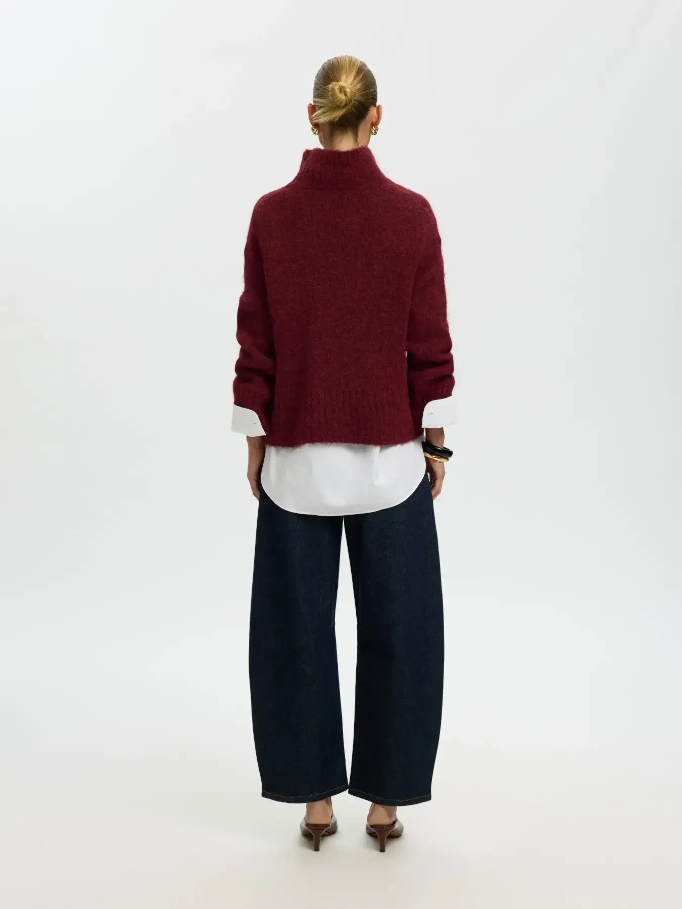 SLFGabriella LS Knit High Neck - Tawny Port