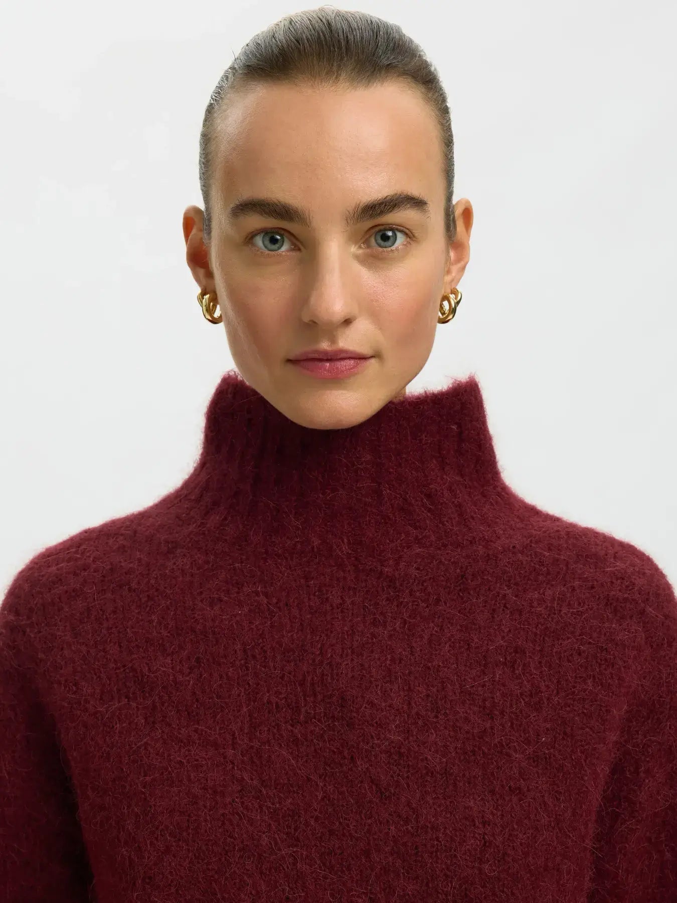 SLFGabriella LS Knit High Neck - Tawny Port