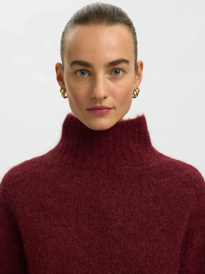 SLFGabriella LS Knit High Neck - Tawny Port