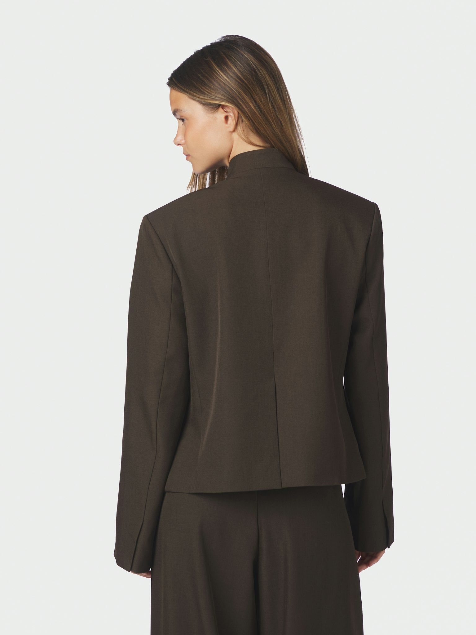 Tiria Structure Blazer - Dark Brown