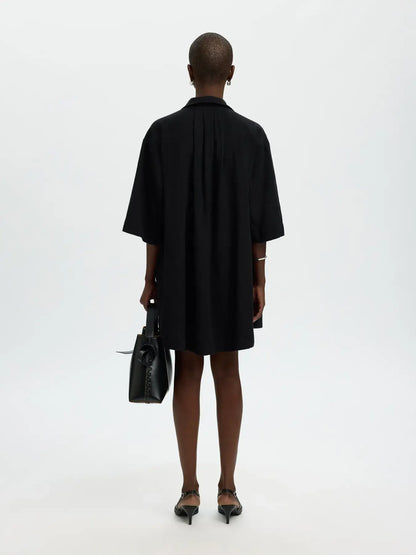 SLFluisa-Talia Linen Blend Dress - Black