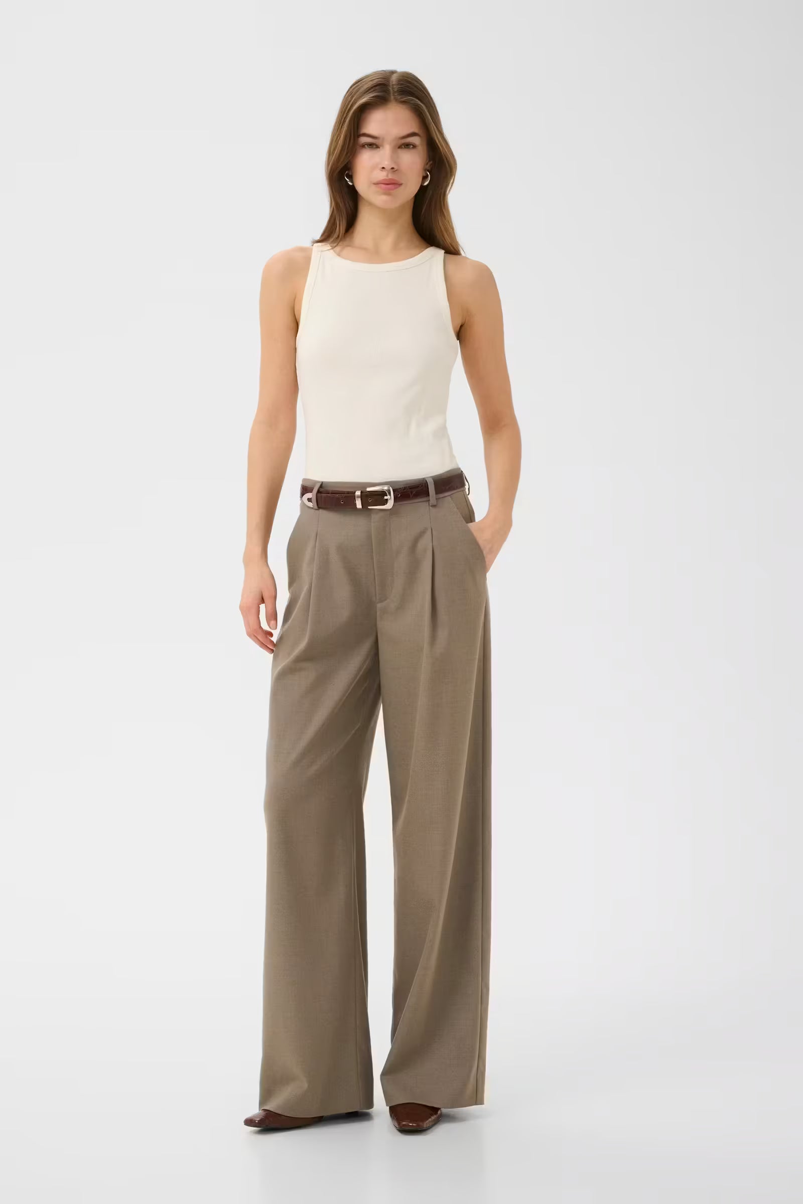 GZPaula MW Wide Pants - Dark Timberwolf