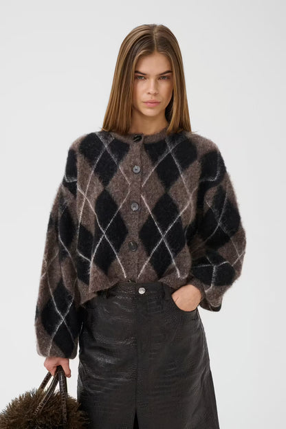 GZsida Multi Cardigan -  Black/Chestnut