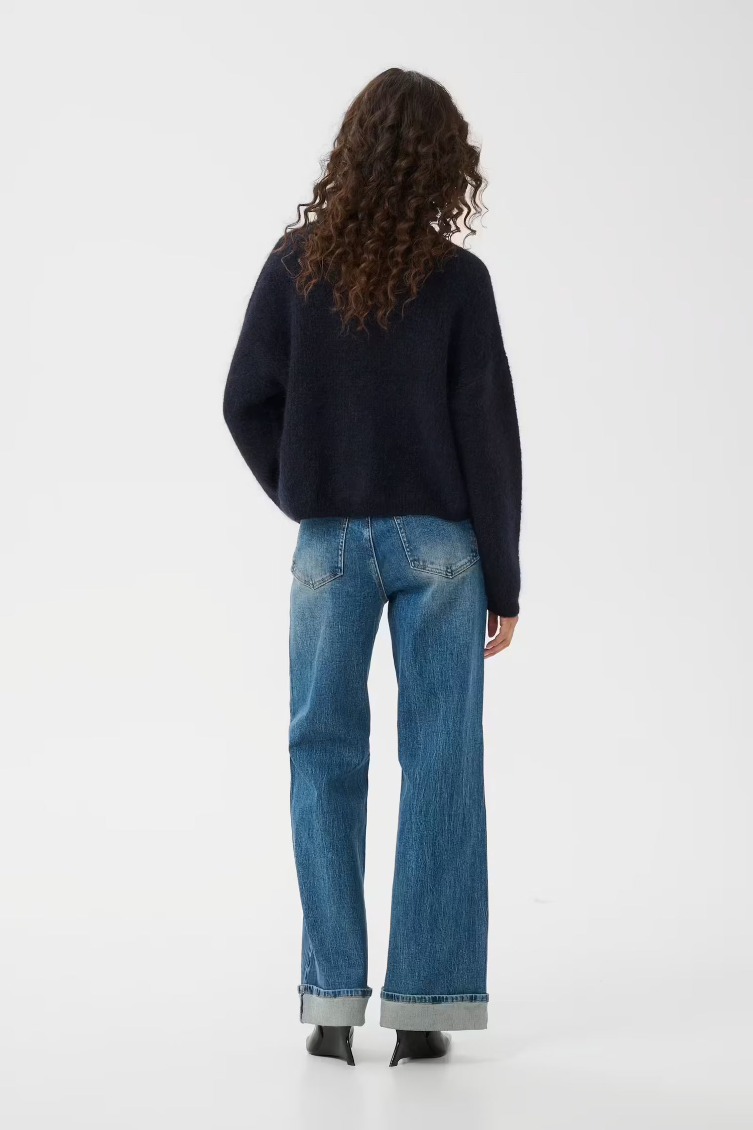 GZsara HW Wide Jeans - Washed Mid Blue