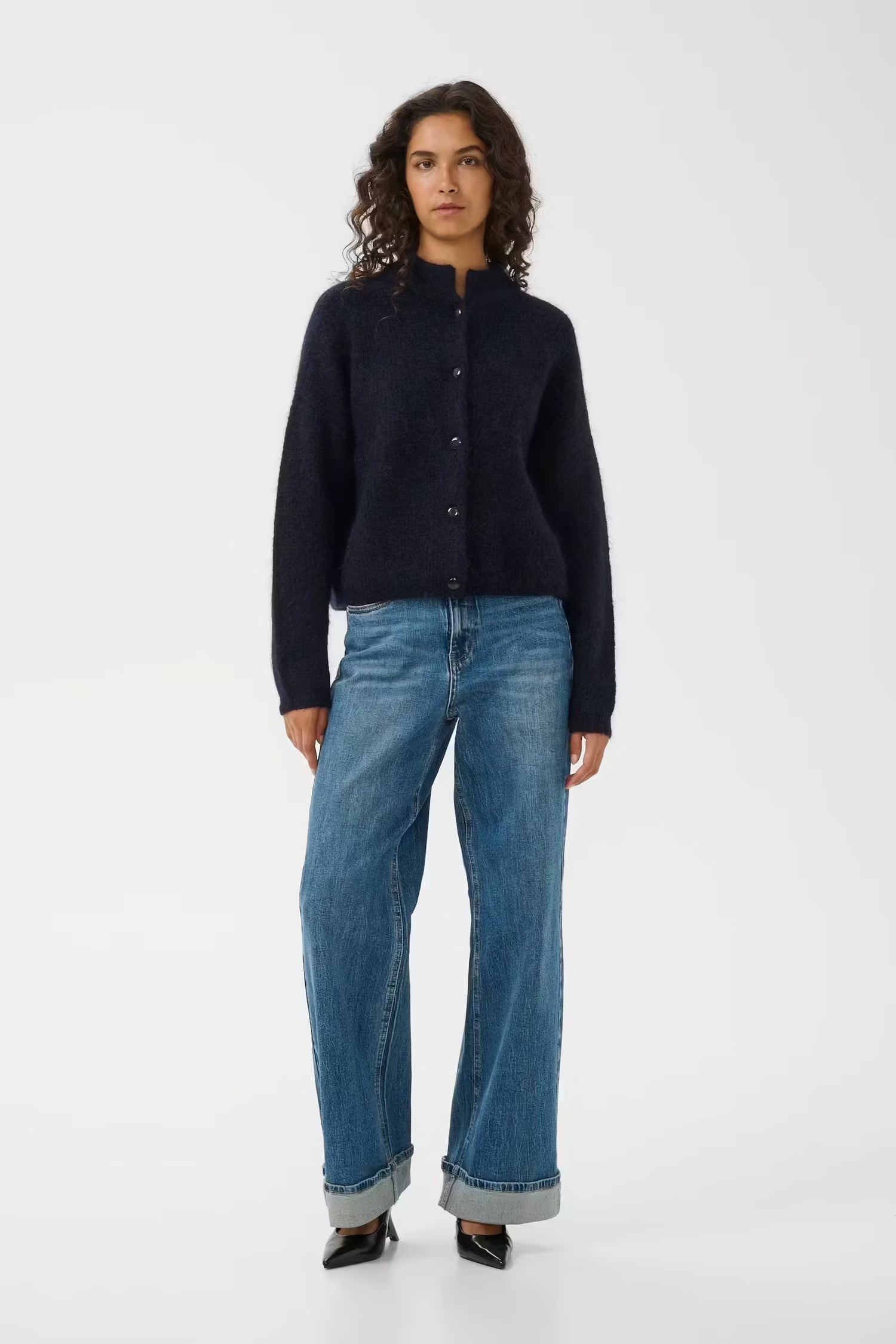 GZsara HW Wide Jeans - Washed Mid Blue