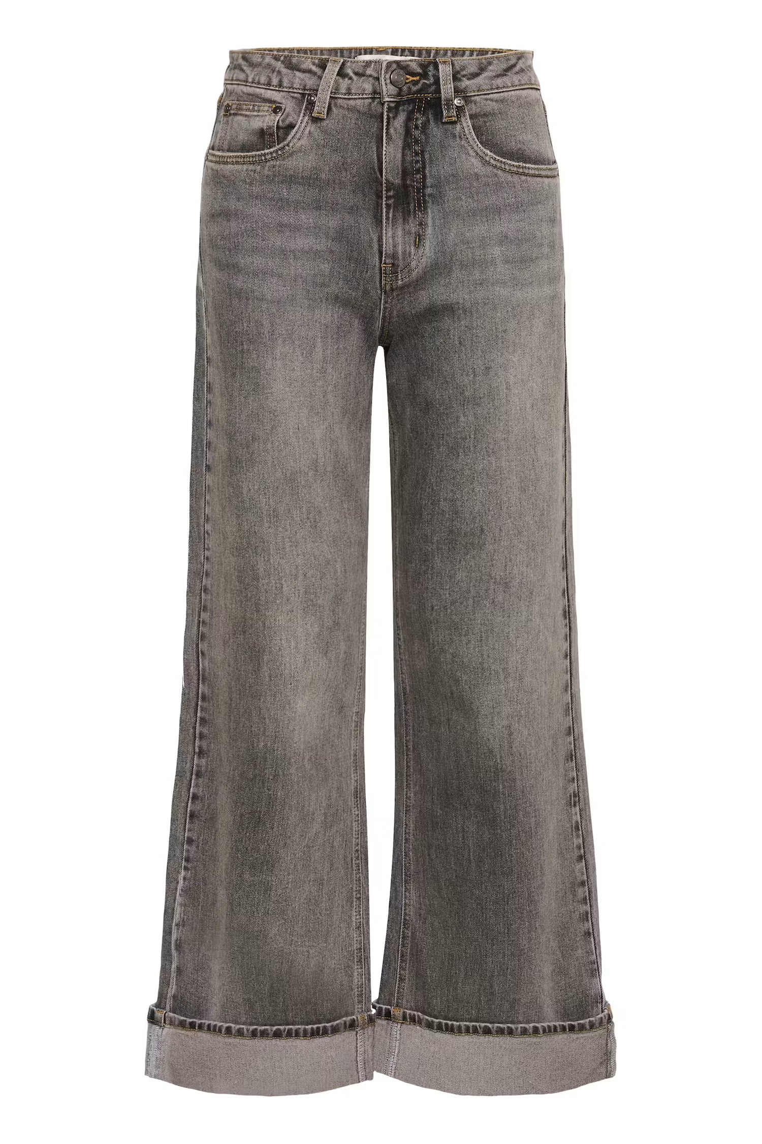 GZsara HW Wide Jeans - Washed Light Grey