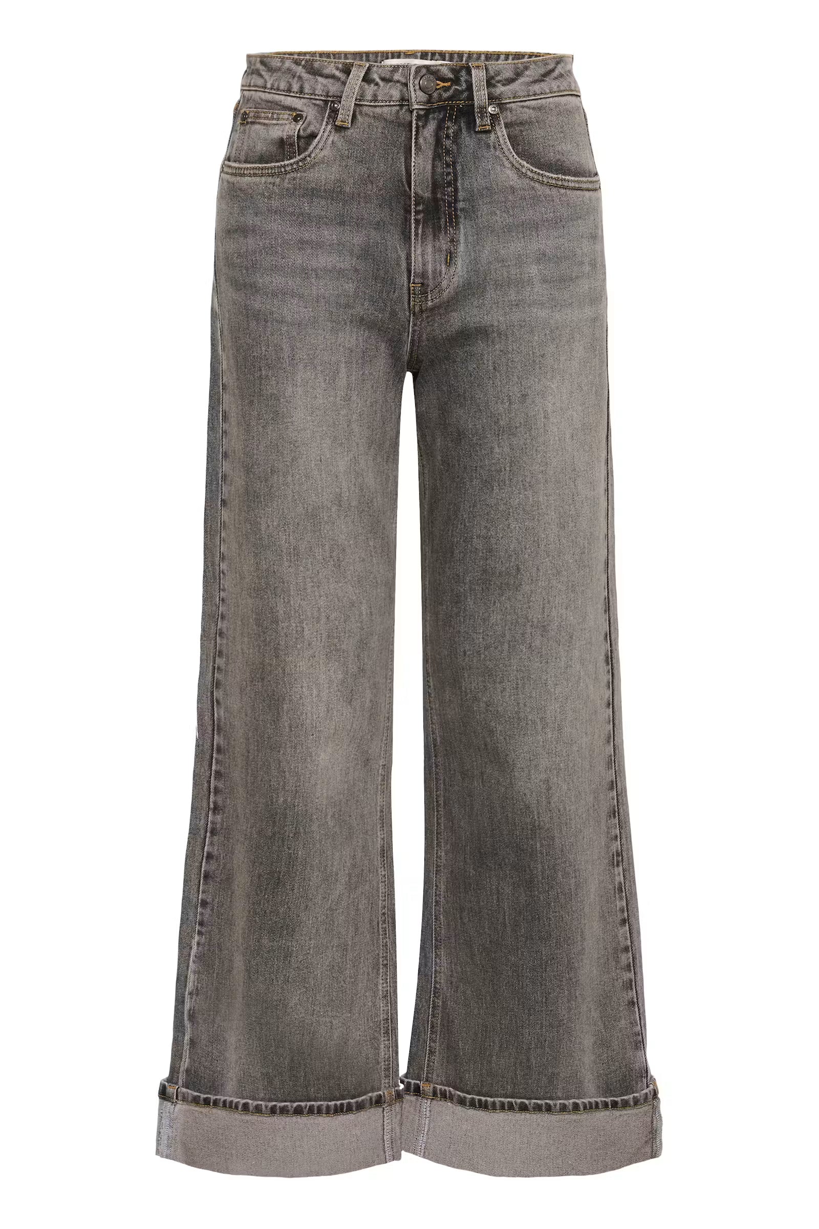 GZsara HW Wide Jeans - Washed Light Grey