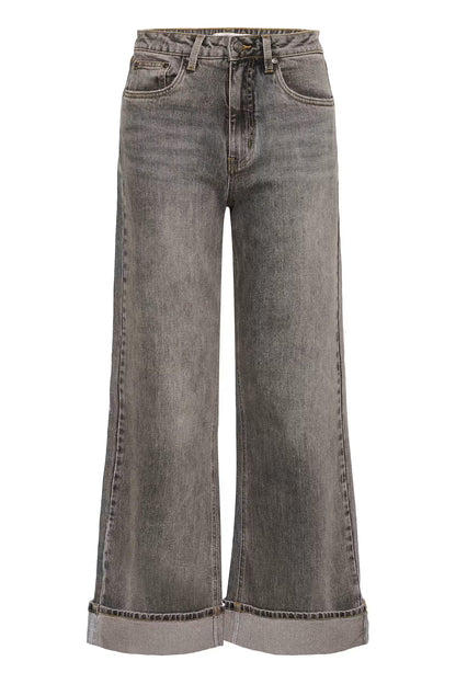 GZsara HW Wide Jeans - Washed Light Grey