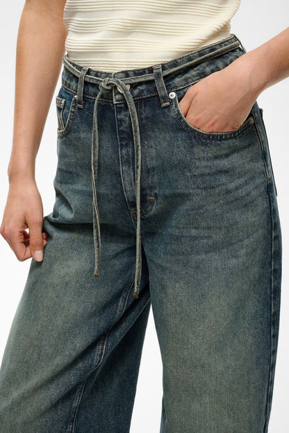 GZsusara HW Barrel Jeans - Blue/Green Wash