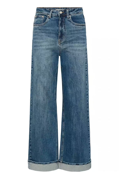 GZsara HW Wide Jeans - Washed Mid Blue