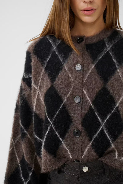 GZsida Multi Cardigan -  Black/Chestnut