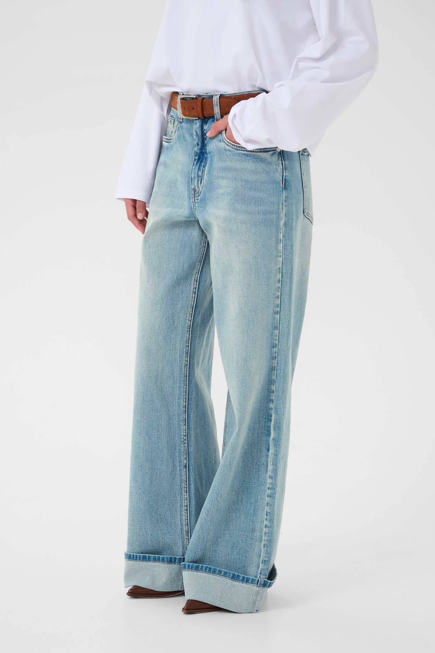 GZsara HW Wide Jeans - Washed Blue