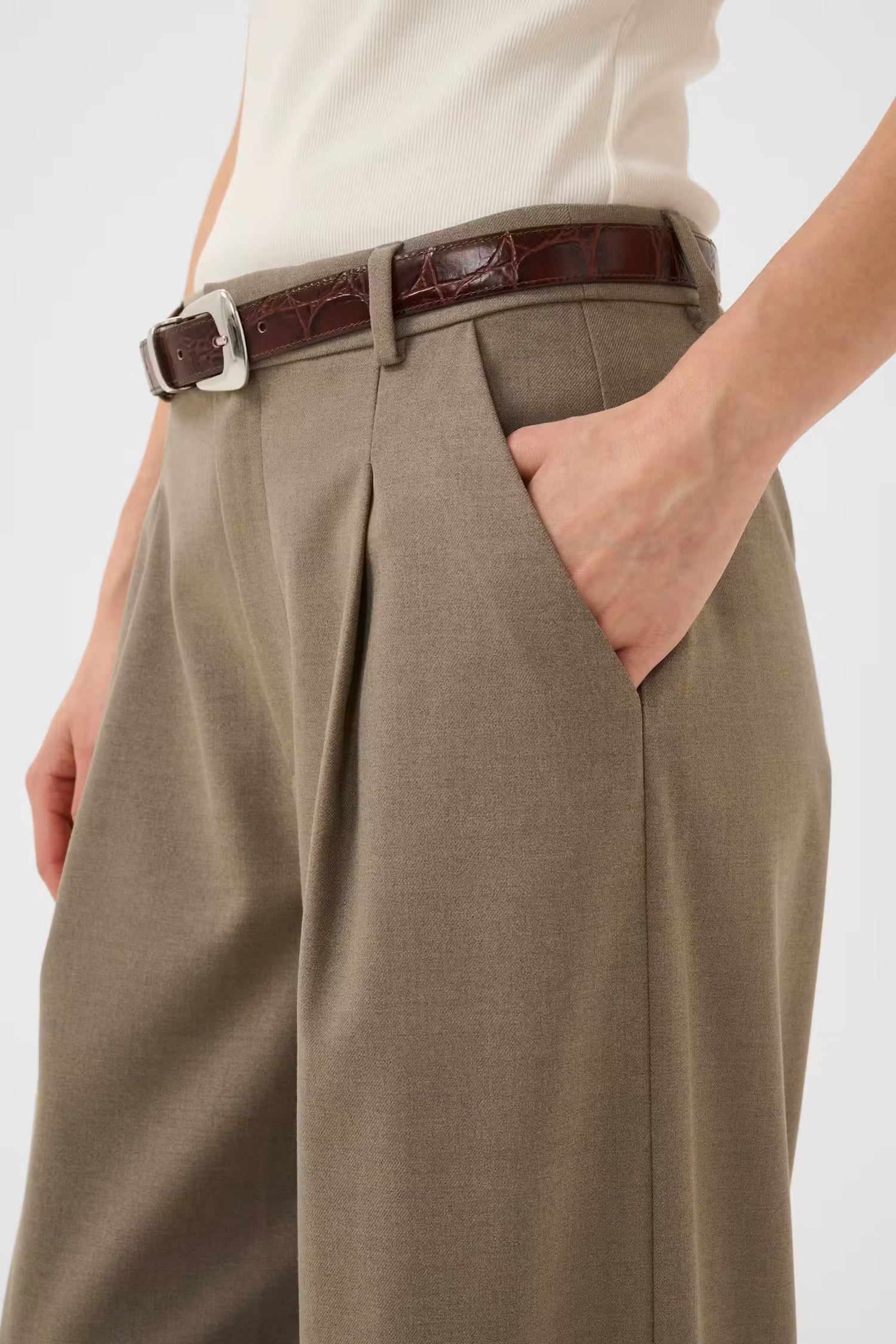 GZPaula MW Wide Pants - Dark Timberwolf