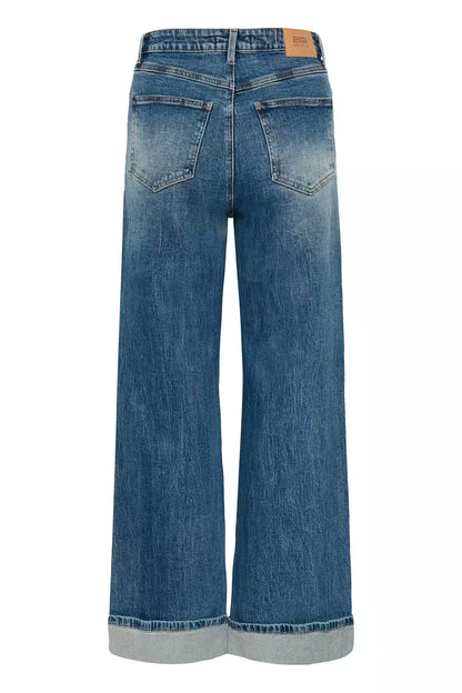 GZsara HW Wide Jeans - Washed Mid Blue