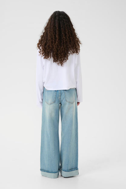 GZsara HW Wide Jeans - Washed Blue