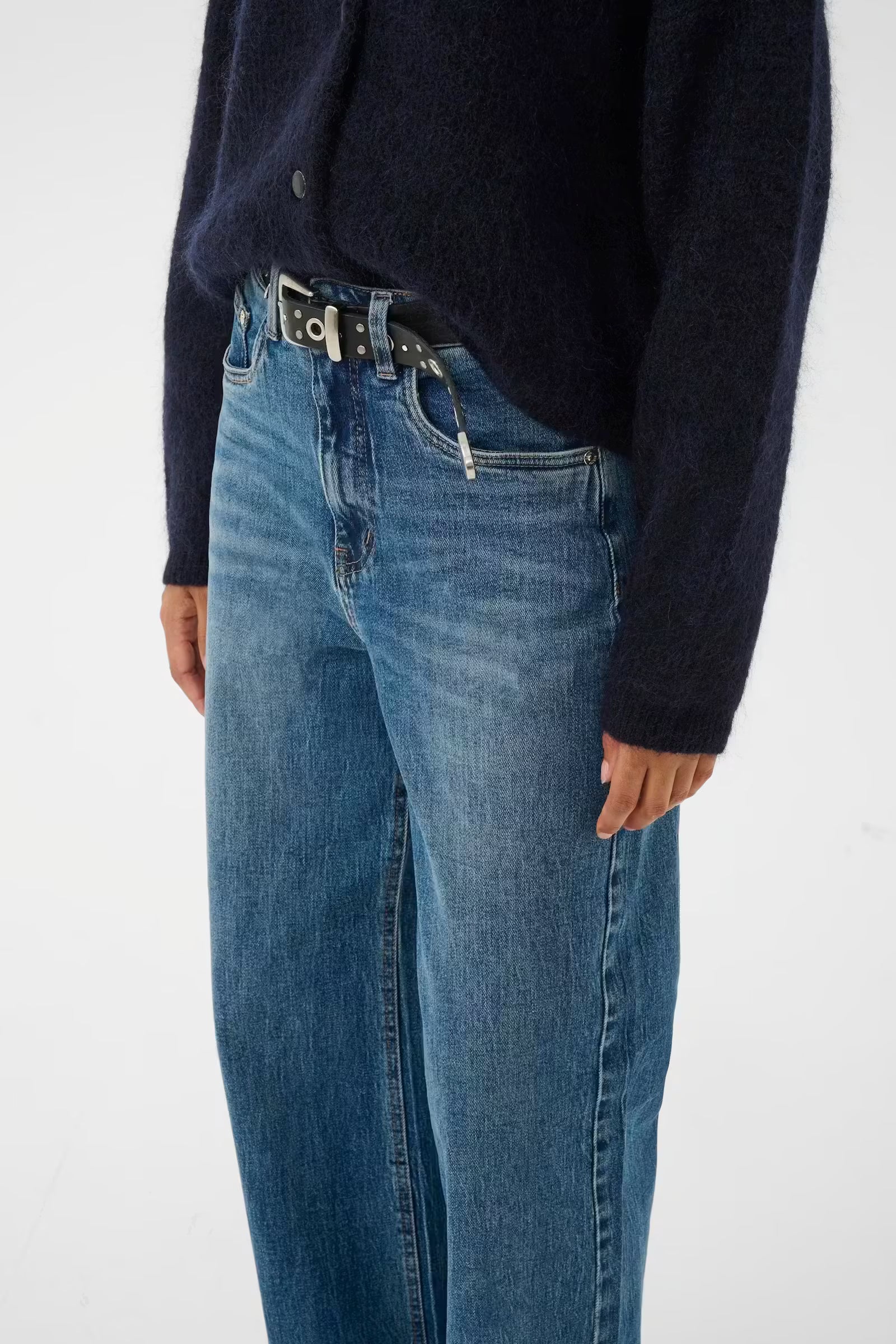 GZsara HW Wide Jeans - Washed Mid Blue