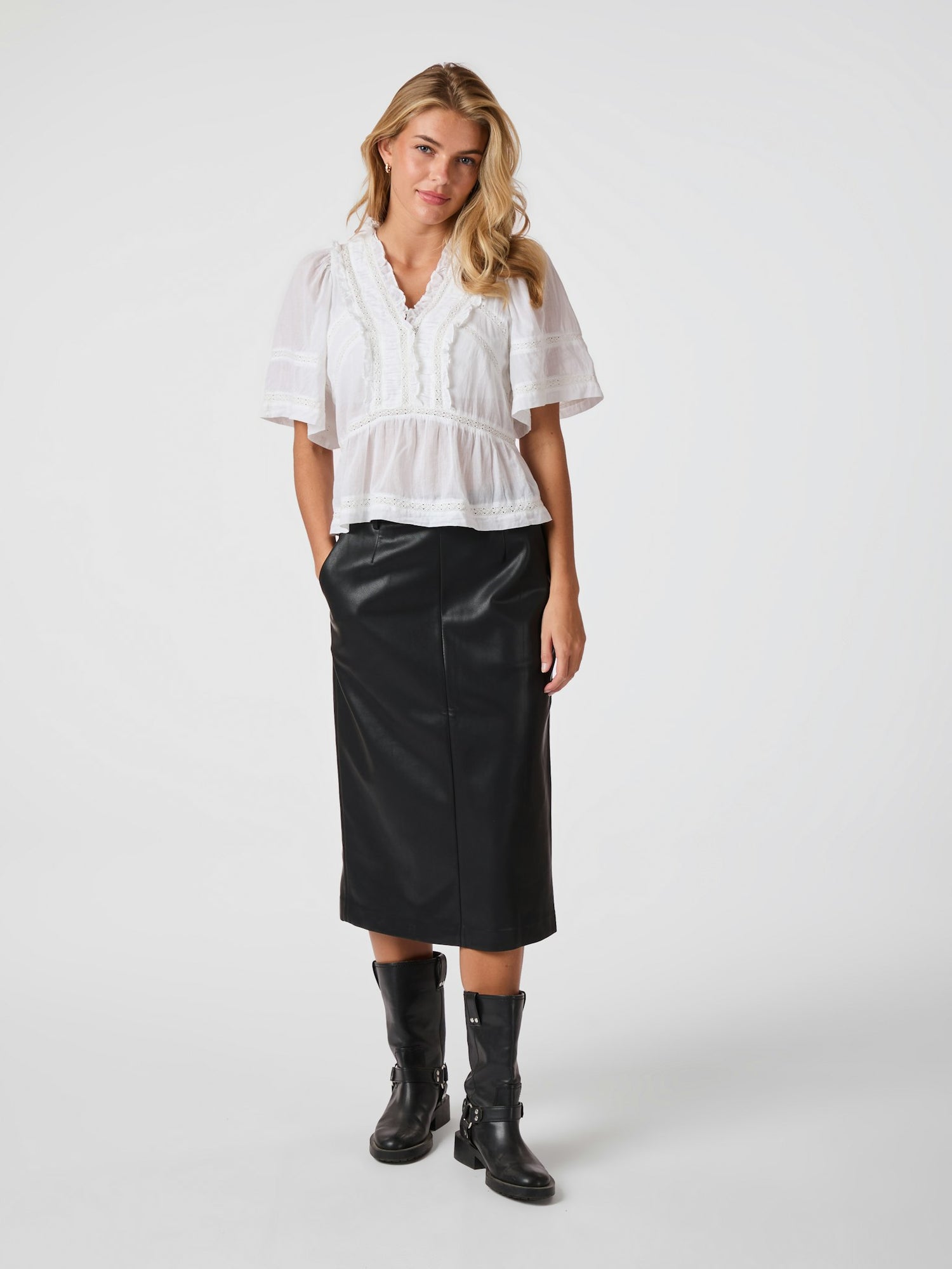 Evienne S Voile Top - White