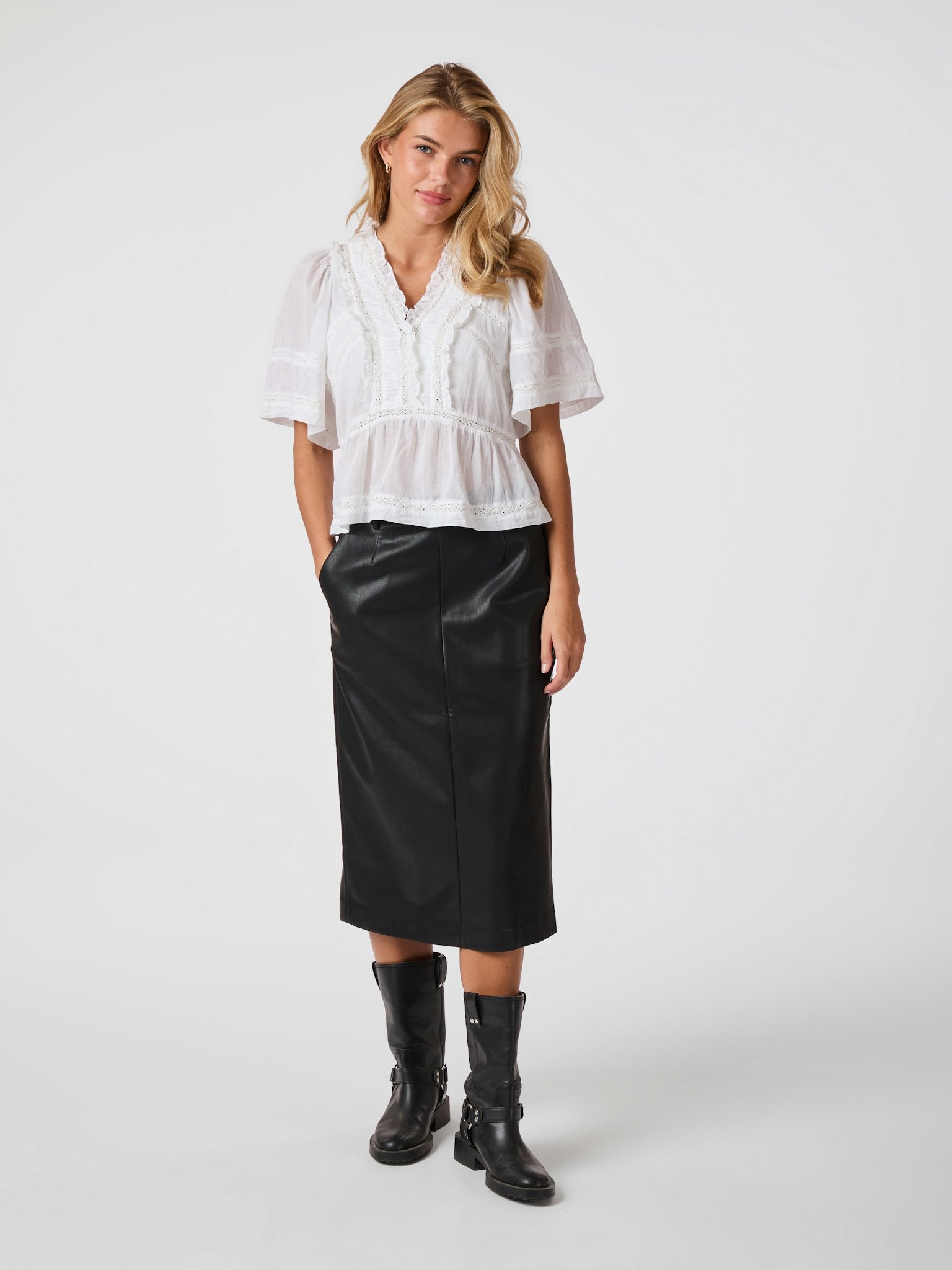 Evienne S Voile Top - White