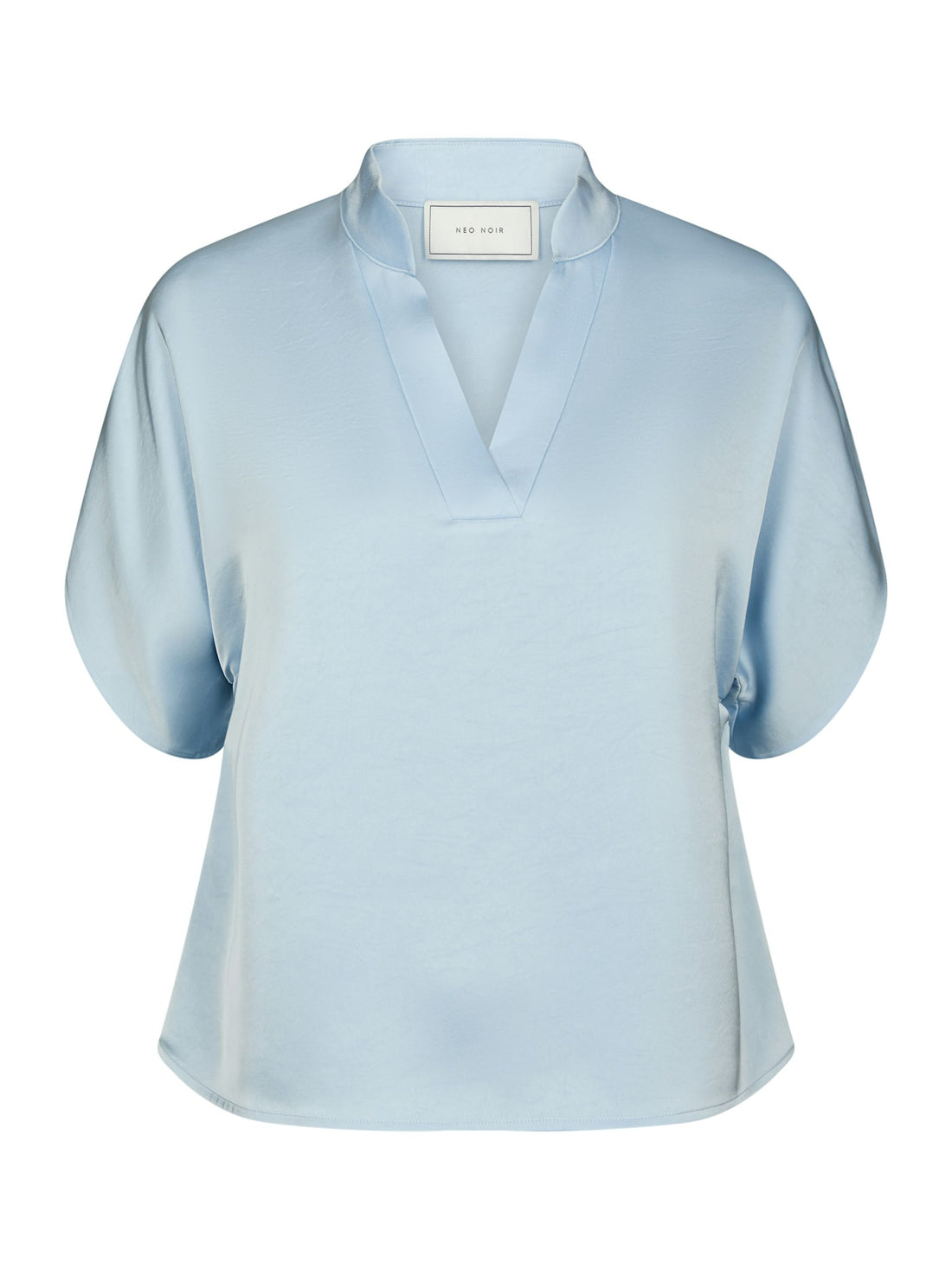 Anelle Heavy Sateen Blouse - Light Blue