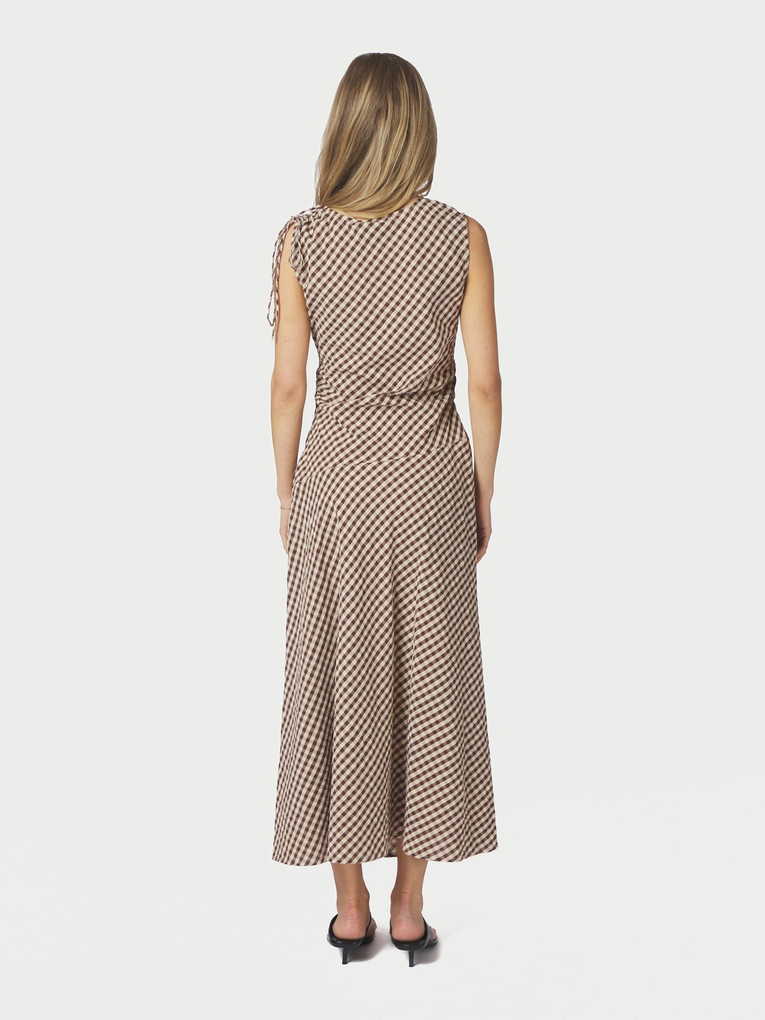 Saxton Check Dress - Brown