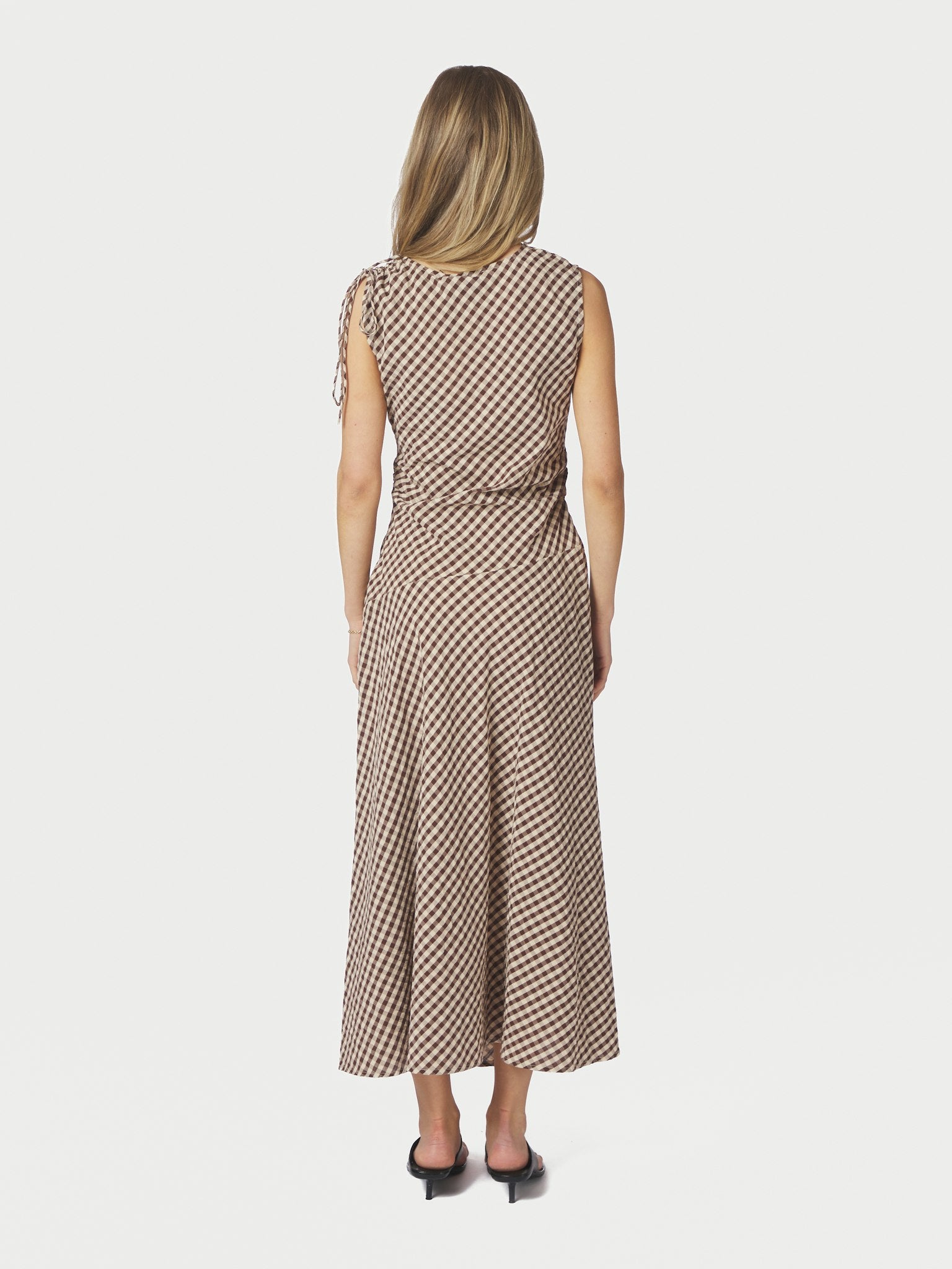 Saxton Check Dress - Brown