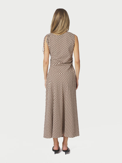 Saxton Check Dress - Brown